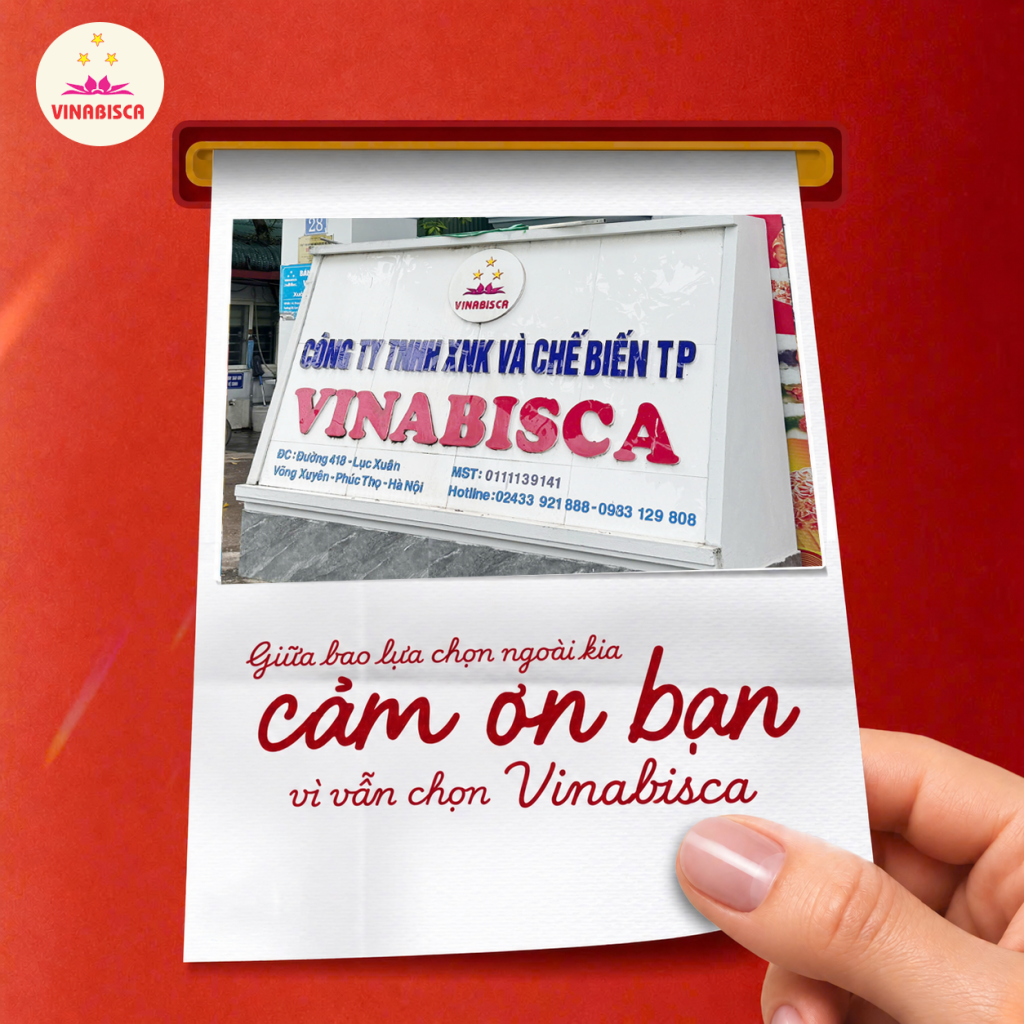 Cám ơn vì bạn đã lựa chọn Vinabisca làm đối tác đồng hành