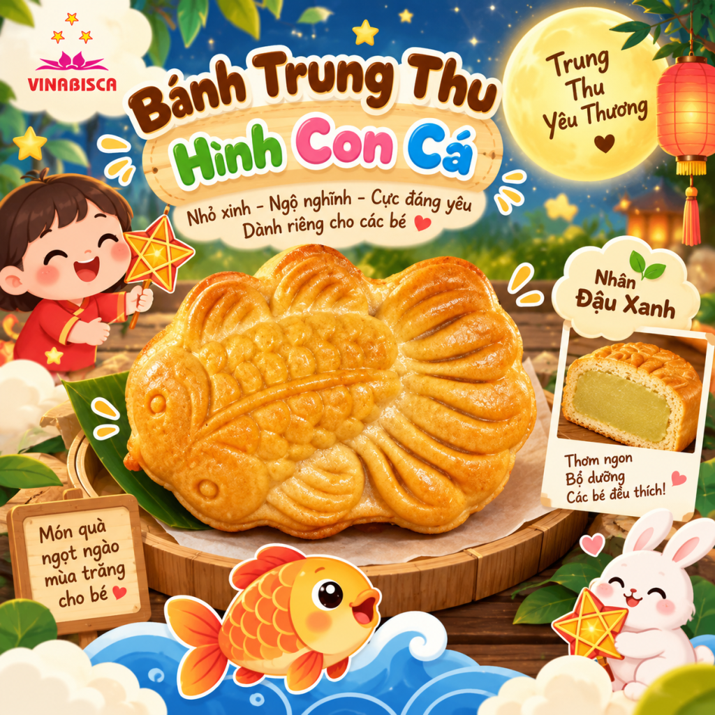 Bánh trung thu hình con cá siêu cute