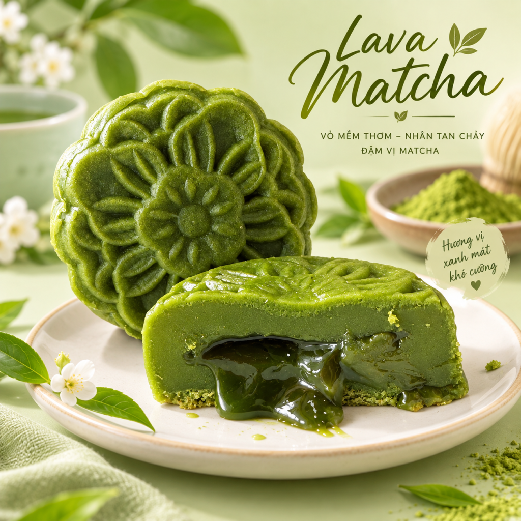 Đắm chìm trong vị matcha với nhân Lava matcha tan chảy đầy cuốn hút