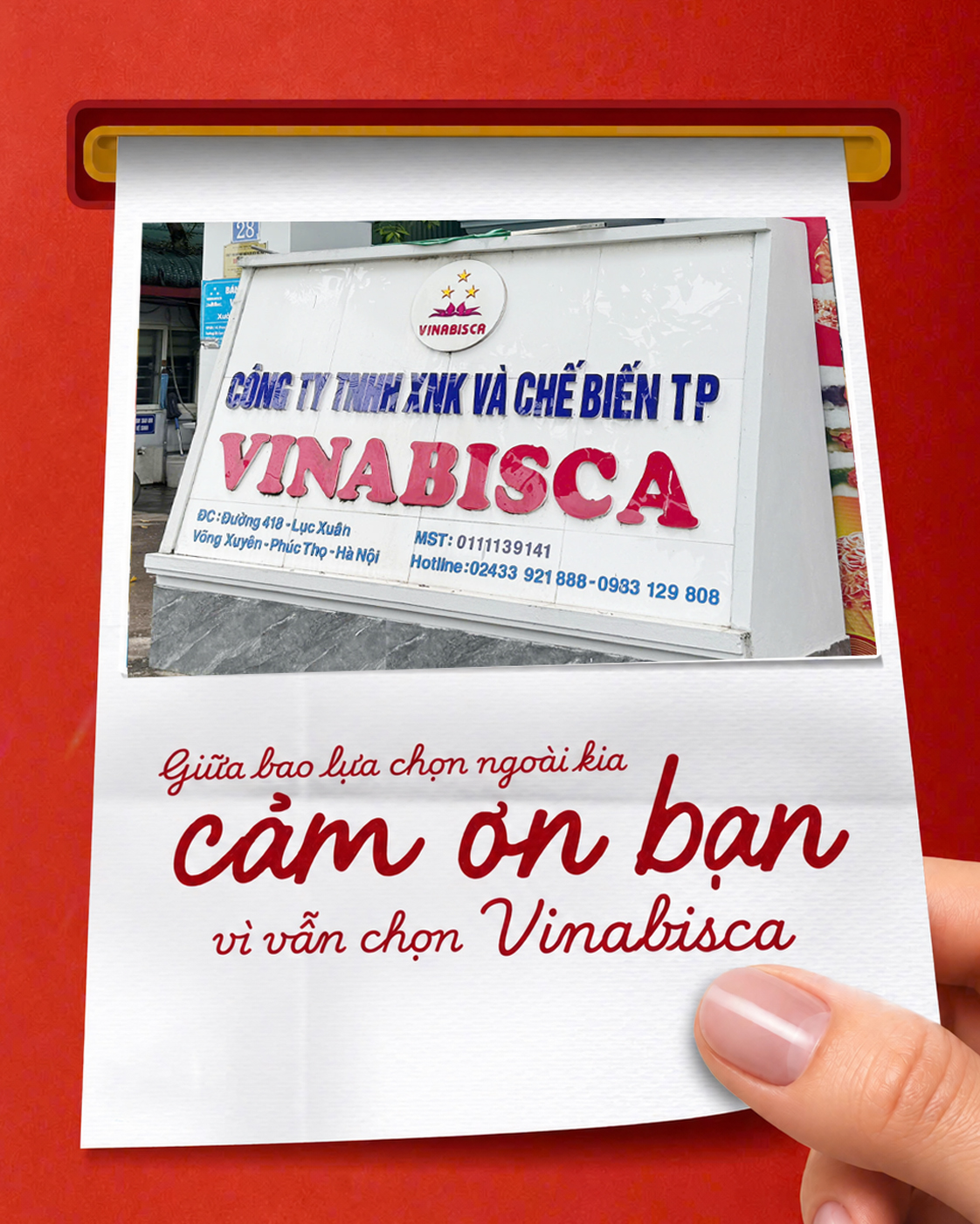lời cảm ơn vinabisca